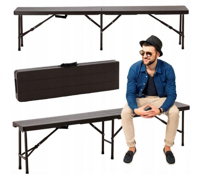 Inklapbare picknickbank - Bruin - 180x25x43cm