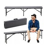 Opvouwbare bank - Grijs - Materiaal: - 180x25x43 cm