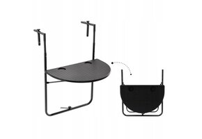 Inklapbare balkontafel - 60x64x73 - Zwart