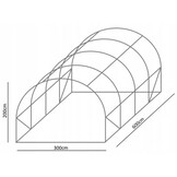 Tunnelkas 6x3 meter - Frame van 4 segmenten