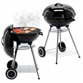 Kogelbarbecue met deksel - Houtskool - Bolvormig - Wielen - 46x44x71cm