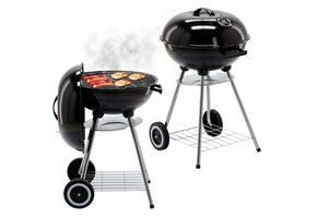 Kogelbarbecue met deksel - Houtskool - Bolvormig - Wielen - 46x44x71cm