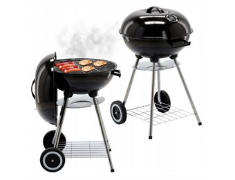 Kogelbarbecue met deksel - Houtskool - Bolvormig - Wielen - 46x44x71cm