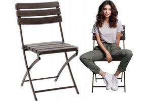 Inklapbare tuinstoel bruin - 55x46x81 cm