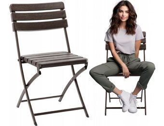 Inklapbare tuinstoel bruin - 55x46x81 cm