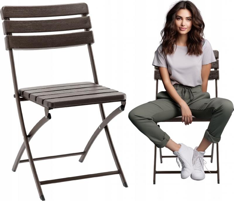 Inklapbare tuinstoel bruin - 55x46x81 cm