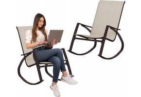 Tuinschommelstoel - Bruin - 60x104x95 cm