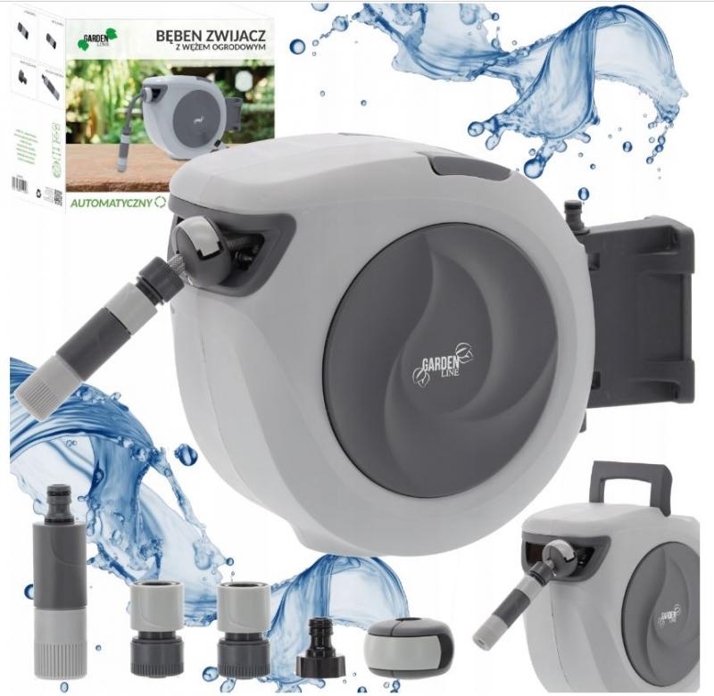 Tuinslanghaspel automatisch 35m - Slang - Automatisch oprolsysteem - 35m - 25x55x45cm