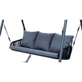 Tuinschommelbank - gevlochten armleuningen - 180x139x185cm - antraciet