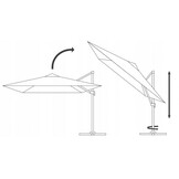 Zweefparasol 3x3 meter - Kakikleur - Met hoes