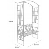 Tuinpergola met bank - 110x50x206cm