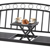 Tuinbank met uitklaptafel - 127x53x84 cm - Hout - Bruin