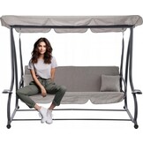 Tuinschommelbank - Grijs - Ligfunctie - 210x120x170cm