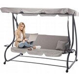 Tuinschommelbank - Grijs - Ligfunctie - 210x120x170cm