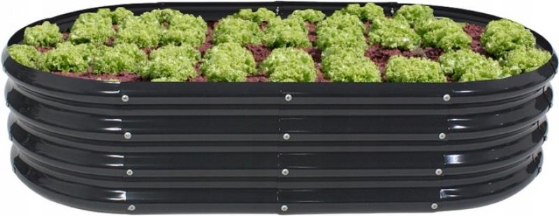 Moestuinbak antraciet 120x60x30 - Ovaal