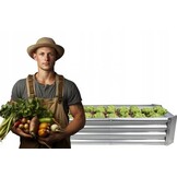 Verhoogde moestuinbak galvaniseerd - 180x90x30cm - rechthoekig