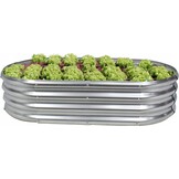 Verhoogde moestuinbak galvaniseerd - 240x120x30cm - ovaal