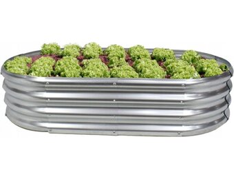 Verhoogde moestuinbak galvaniseerd - 240x120x30cm - ovaal