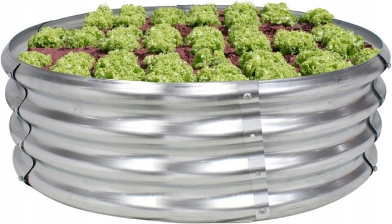 Verhoogde moestuinbak galvaniseerd - 120x120x30cm - rond - verzinkt
