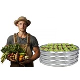 Verhoogde moestuinbak galvaniseerd - 120x120x30cm - rond - verzinkt