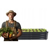Verhoogde moestuinbak - 180x90x30cm - Rechthoekig - Antraciet