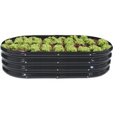 Verhoogde moestuinbak - 180x90x30cm - ovaal - antraciet