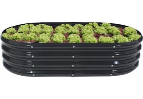 Verhoogde moestuinbak - 180x90x30cm - ovaal - antraciet