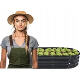 Verhoogde moestuinbak - 180x90x30cm - ovaal - antraciet