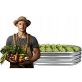 Verhoogde moestuinbak galvaniseerd - 140x60x30cm - Ovaal - Verzinkt