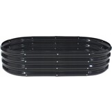 Verhoogde moestuinbak - Ovaal - Antraciet - 140x60x30 cm