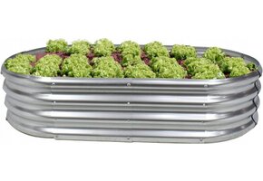 Verhoogde moestuinbak galvaniseerd - Ovaal - 180x90x30cm