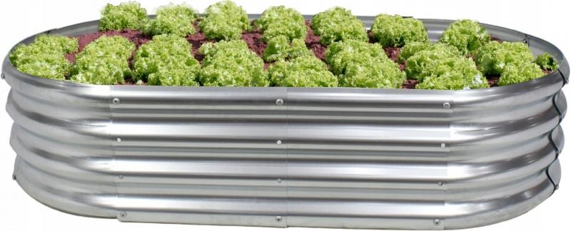 Verhoogde moestuinbak galvaniseerd - Ovaal - 180x90x30cm