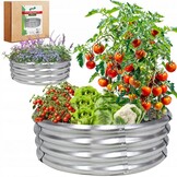 Verhoogde moestuinbak - Verzinkt - Rond - 90x90x30cm