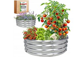 Verhoogde moestuinbak - Verzinkt - Rond - 90x90x30cm