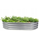 Verhoogde moestuinbak - Ovaal - Gegalvaniseerd - 120x60x30 cm
