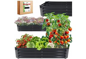 Moestuinbak antraciet 120x60x30 - Rechthoekig