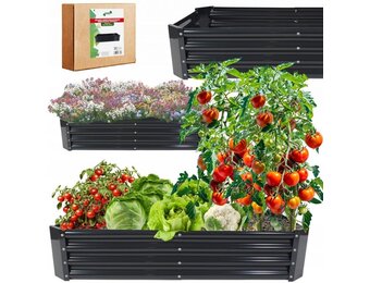 Moestuinbak antraciet 120x60x30 - Rechthoekig