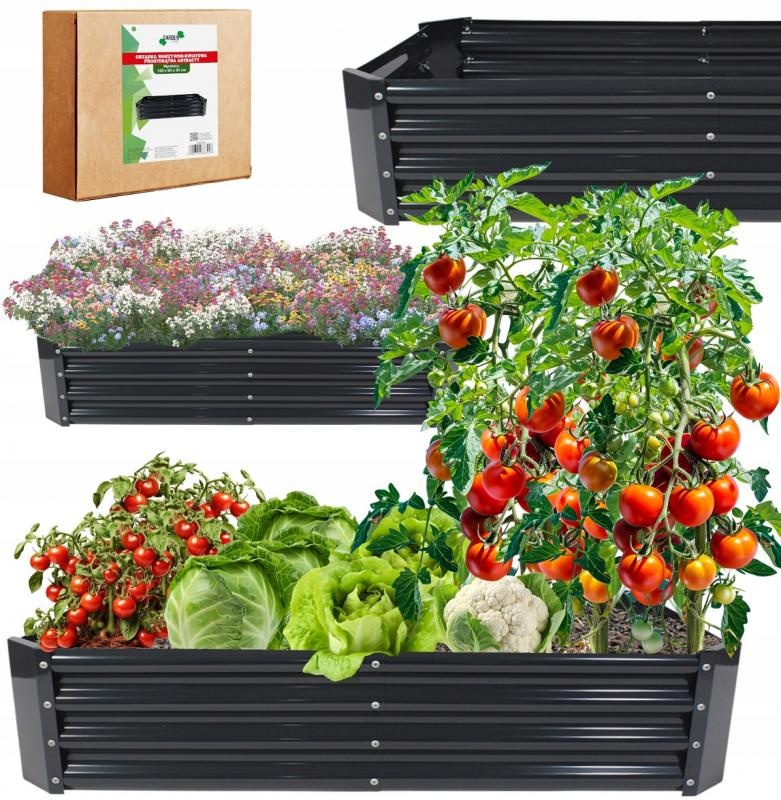 Moestuinbak antraciet 120x60x30 - Rechthoekig