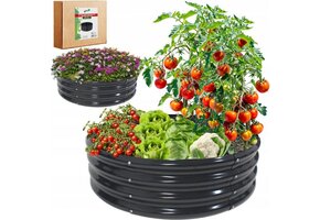 Verhoogde moestuinbak rond - Antraciet - 90x90x30cm