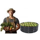 Verhoogde moestuinbak rond - Antraciet - 90x90x30cm