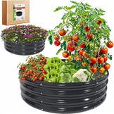 Ronde moestuinbak - 60x60x30cm - antraciet - plantenbak