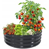 Ronde moestuinbak - 60x60x30cm - antraciet - plantenbak