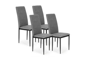 Eetkamerstoelen grijs - Set van 4 - Woonkamerstoelen