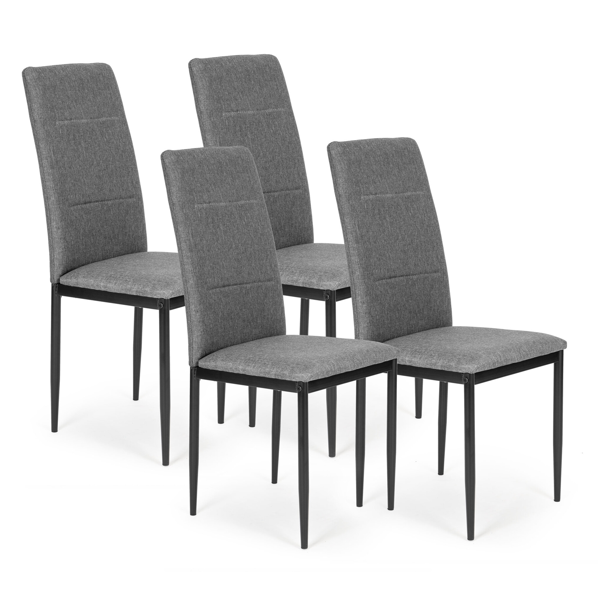 Eetkamerstoelen grijs - Set van 4 - Woonkamerstoelen
