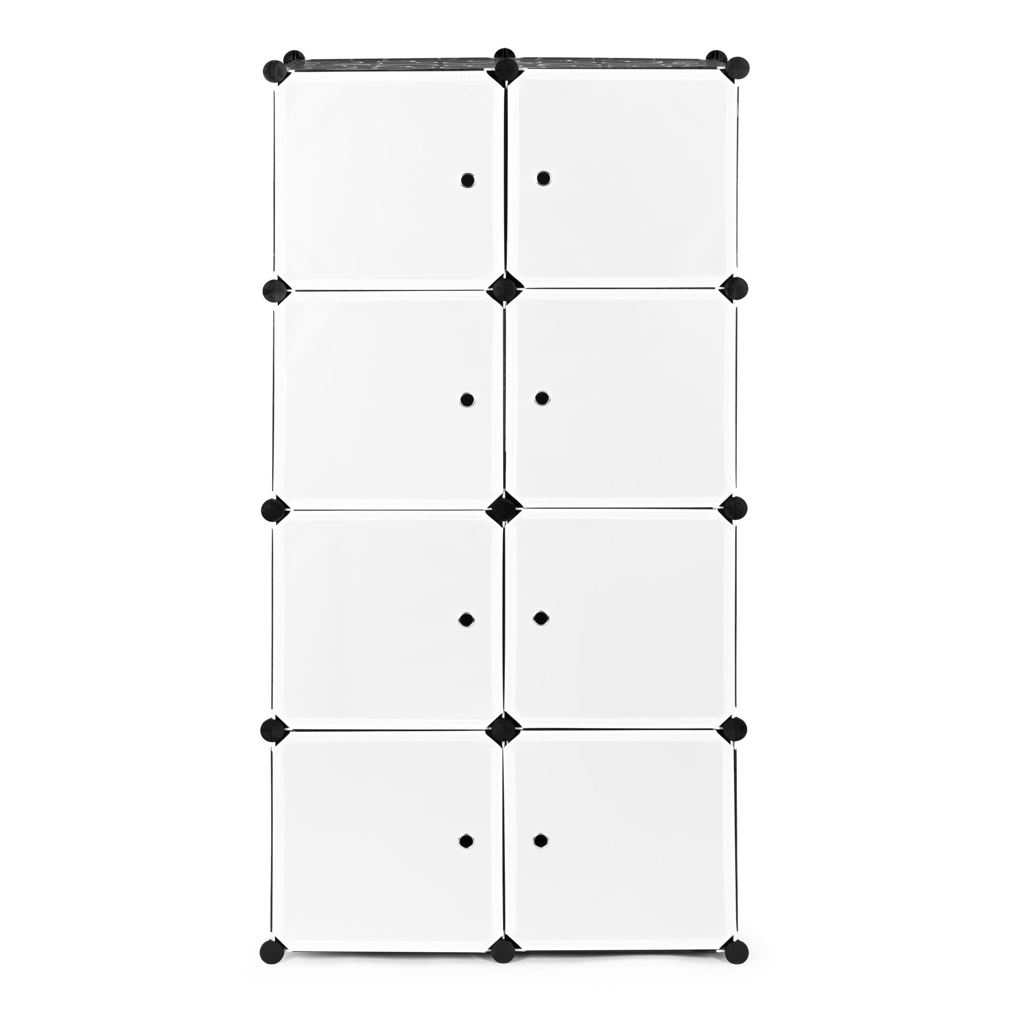 Modulaire kast zwart - Schoenen - Kleding - 8 vakken - 144 x 46 x 71 cm