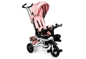 Roze kinder driewieler deluxe - 360° roterend - met vizier - 92x52x109cm