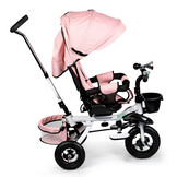 Roze kinder driewieler deluxe - 360° roterend - met vizier - 92x52x109cm