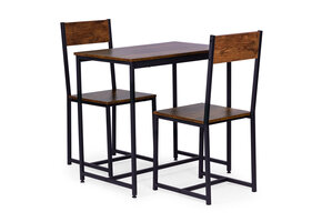 Industriële eethoek - metaal MDF - antiek hout - 100x60x75cm