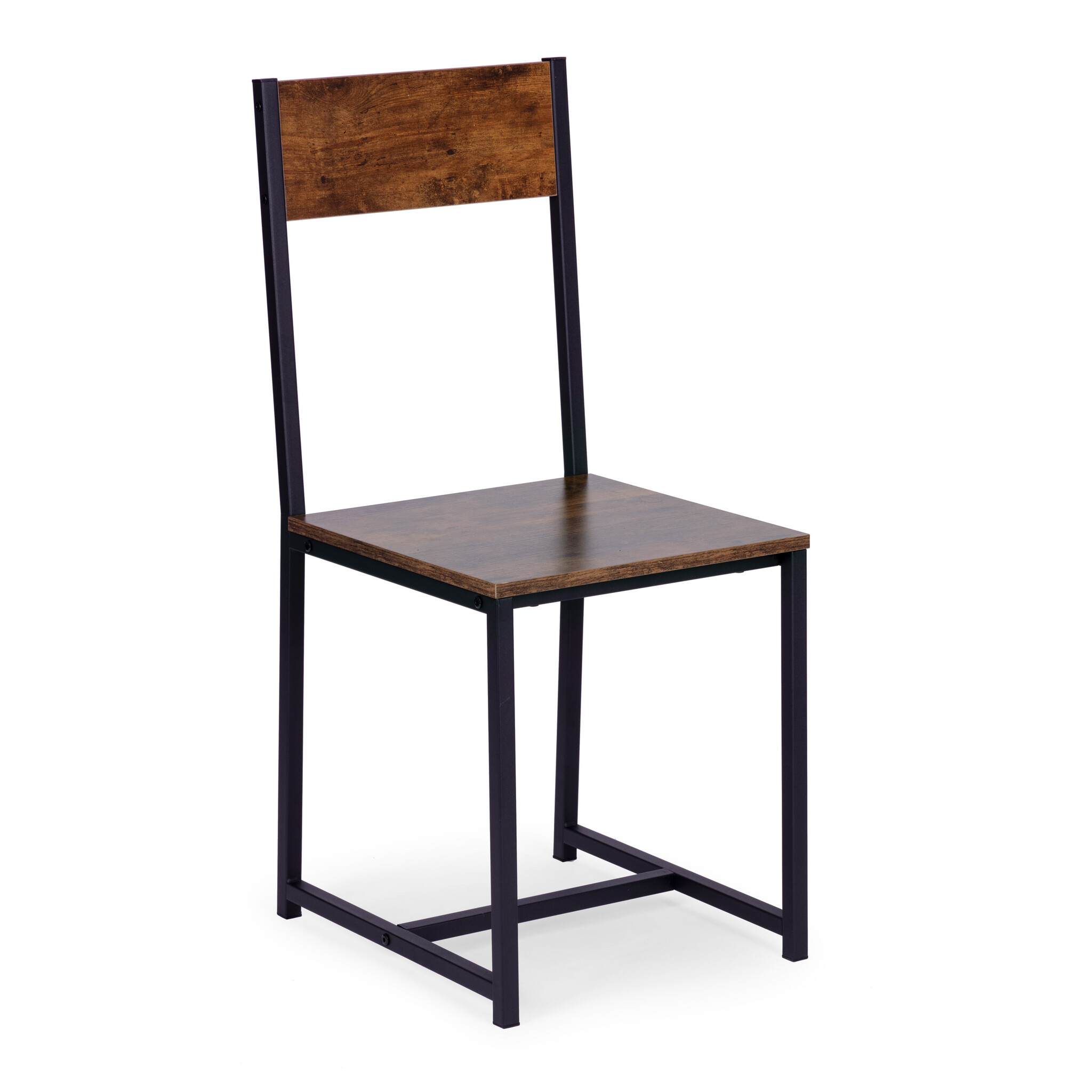 Industriële eethoek - metaal MDF - antiek hout - 100x60x75cm
