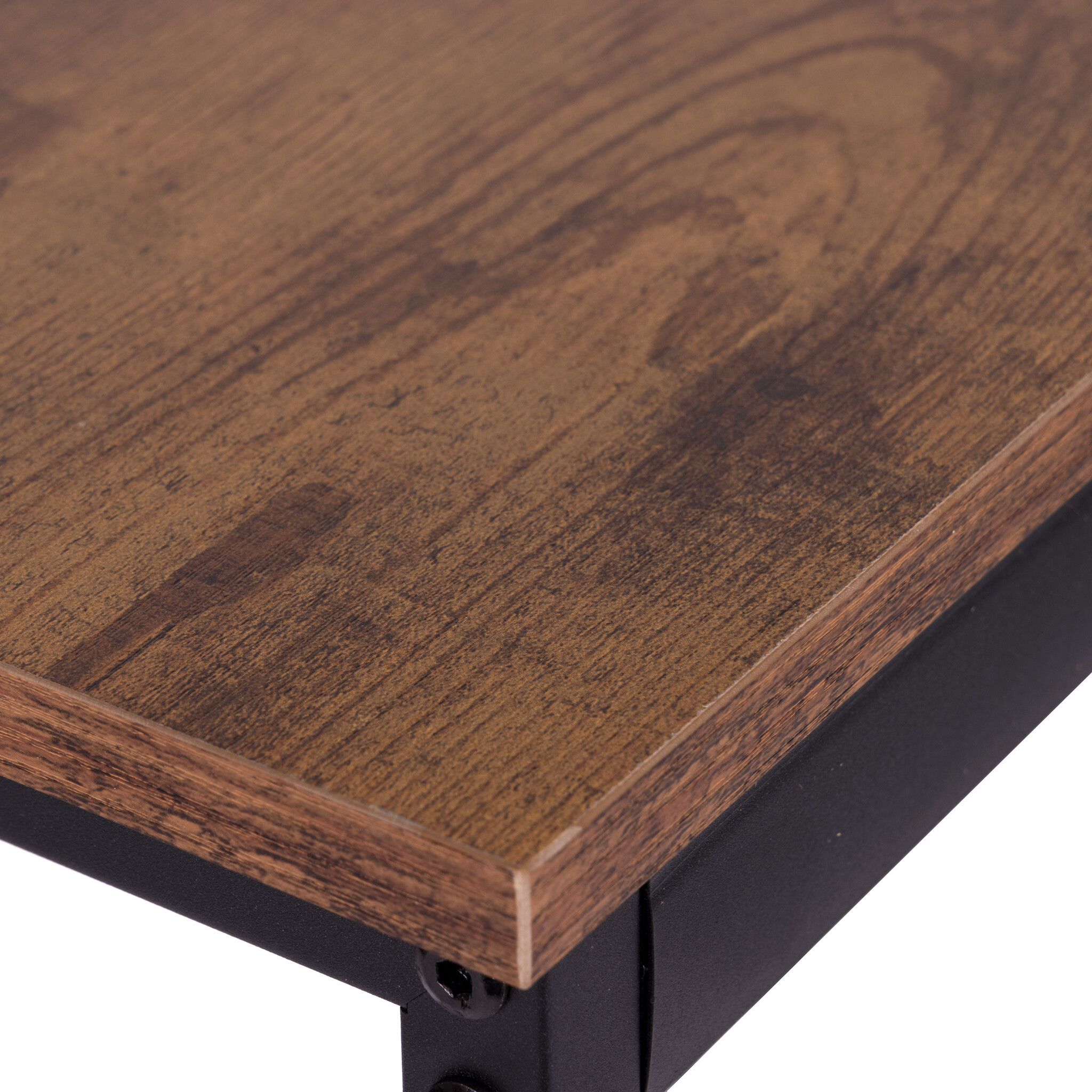 Industriële eethoek - metaal MDF - antiek hout - 100x60x75cm